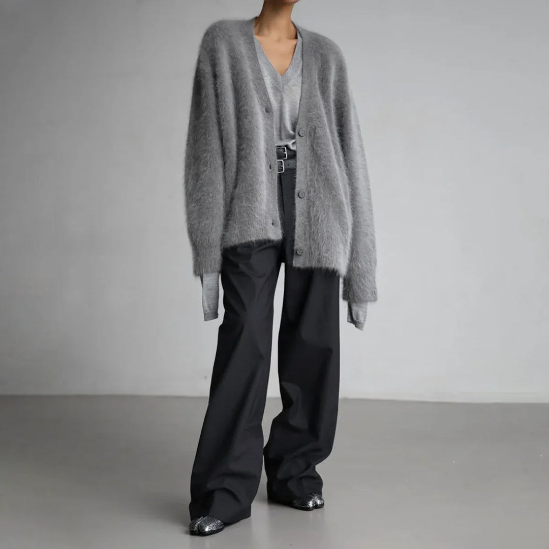 Damen Strickjacke mit V-Ausschnitt und Knopfleiste – Lockerer Schnitt für den Alltag 3