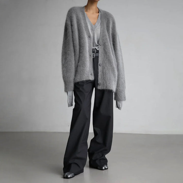 Damen Strickjacke mit V-Ausschnitt und Knopfleiste – Lockerer Schnitt für den Alltag 3