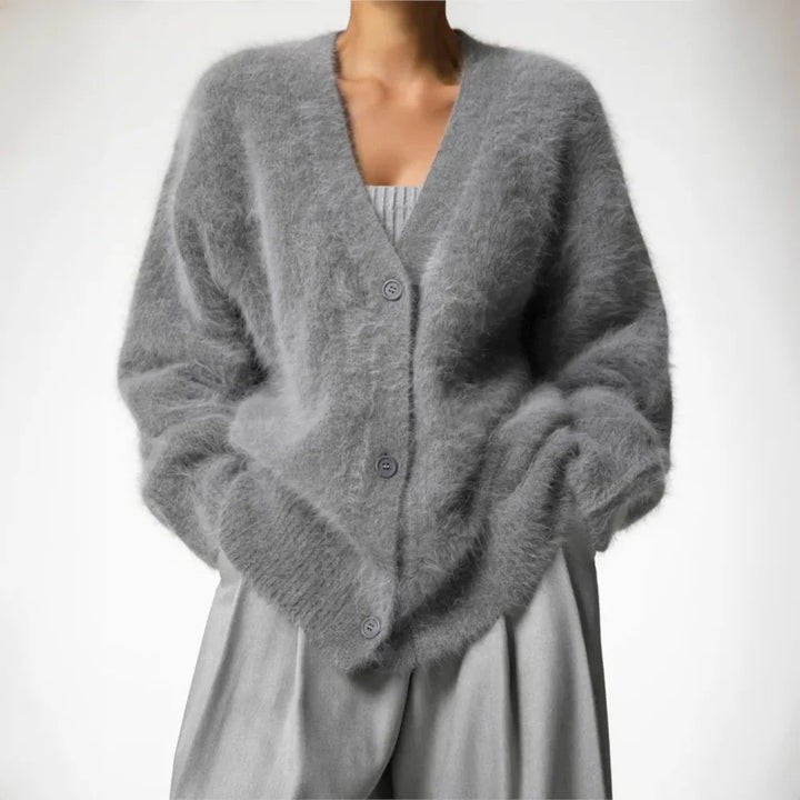 Damen Strickjacke mit V-Ausschnitt und Knopfleiste – Lockerer Schnitt für den Alltag 4