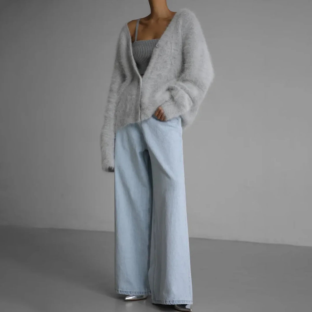 Damen Strickjacke mit V-Ausschnitt und Knopfleiste – Lockerer Schnitt für den Alltag 5