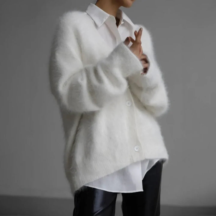 Damen Strickjacke mit V-Ausschnitt und Knopfleiste – Lockerer Schnitt für den Alltag 7
