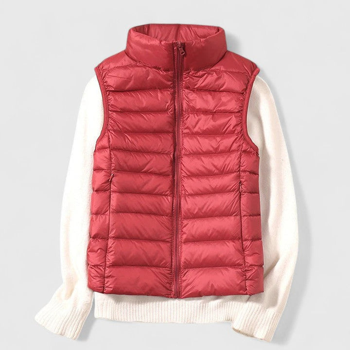 Damen Weste Lang, Ärmelos, Gesteppte Übergangsjacke mit Reißverschluss, Leichte Weste für Milder Wetter 7