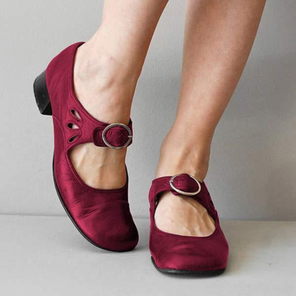 Damen Winterschuhe Vintage Stil mit Schnallenriemen Komfort und Wärme 2
