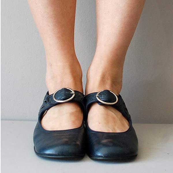 Damen Winterschuhe Vintage Stil mit Schnallenriemen Komfort und Wärme 3