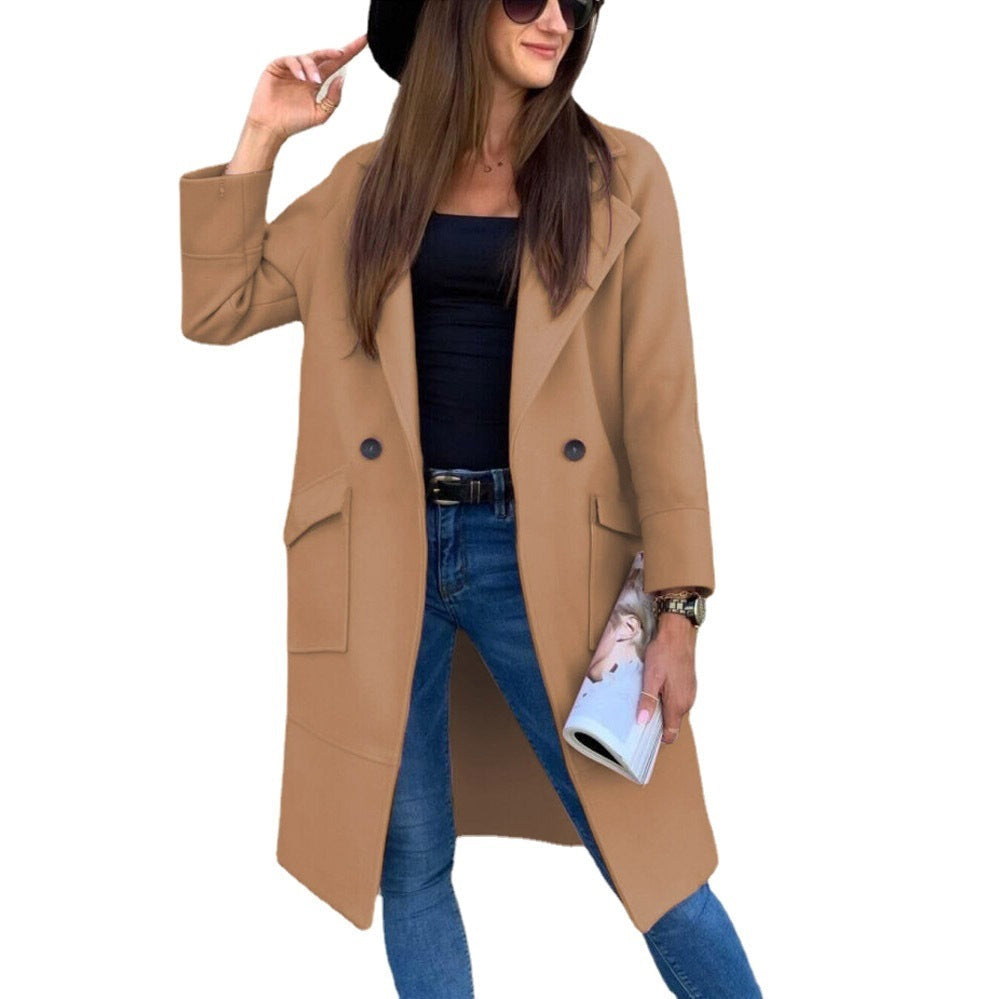 Damen eleganter zweireihiger Trenchcoat 3