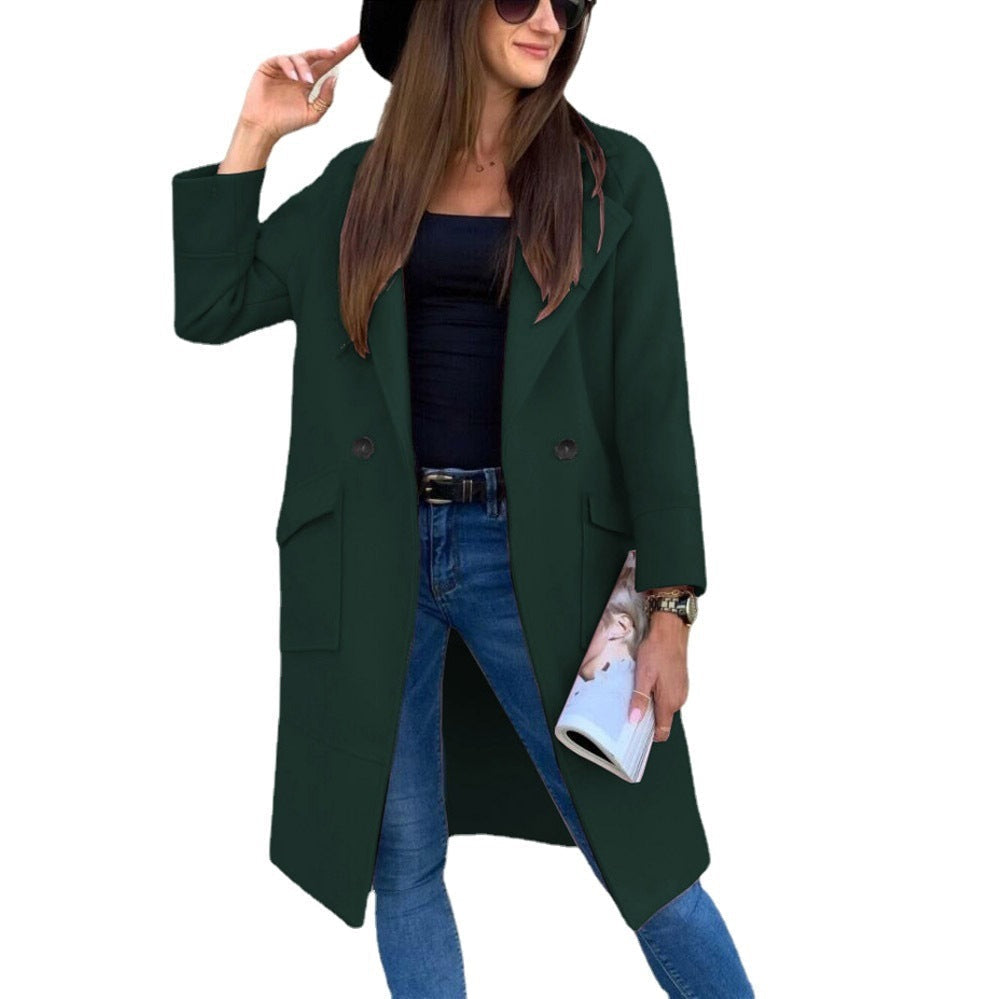 Damen eleganter zweireihiger Trenchcoat 5