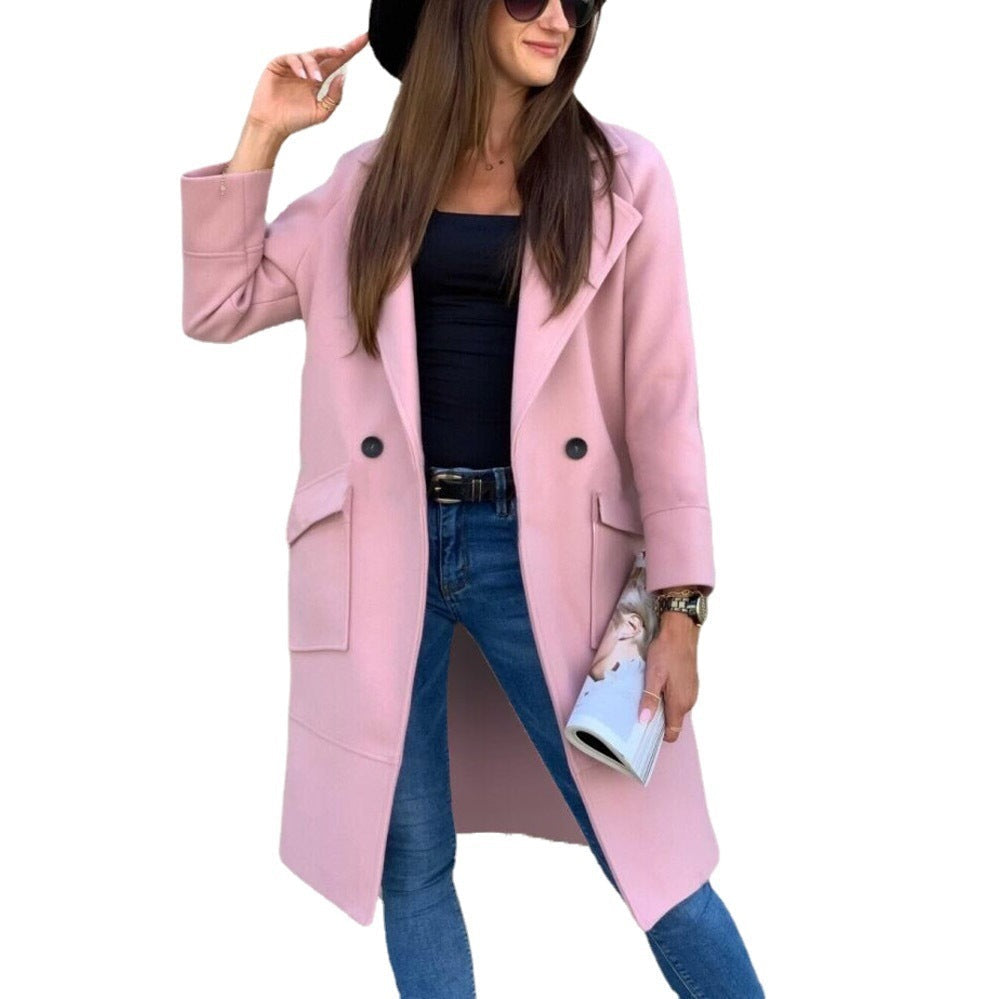 Damen eleganter zweireihiger Trenchcoat 6