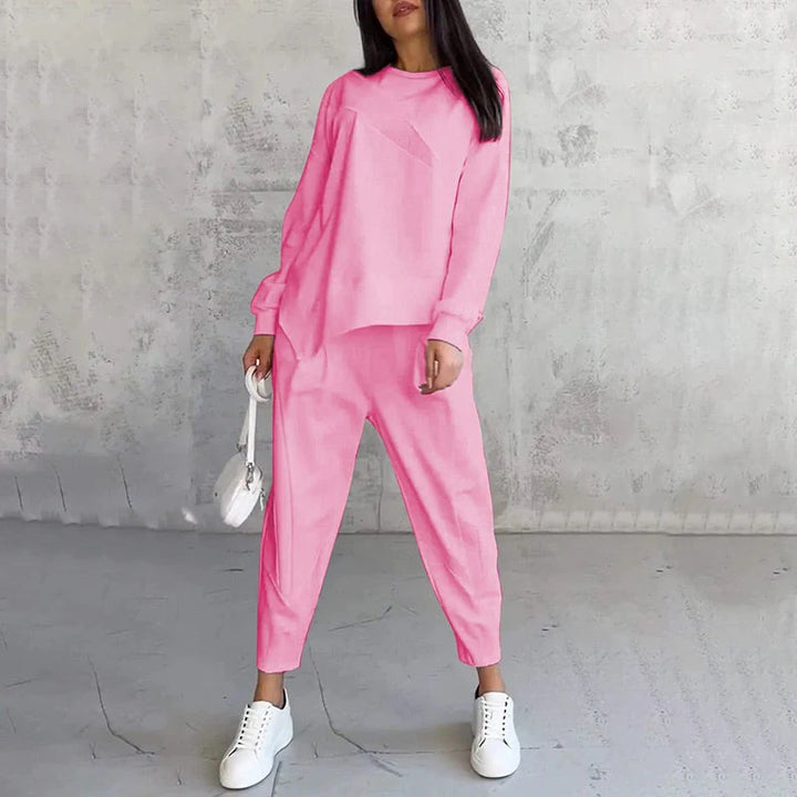 Damen lässiger Zweiteiler mit Oberteil und Hose 4