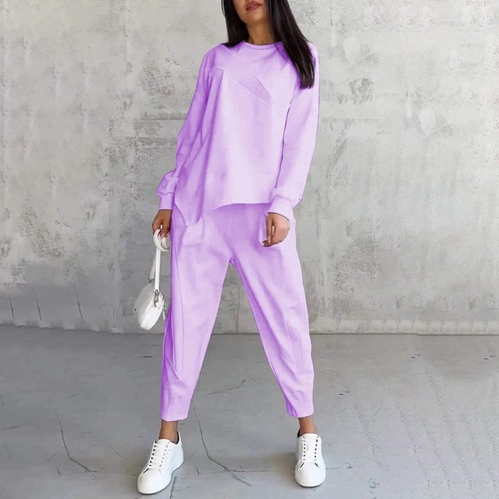 Damen lässiger Zweiteiler mit Oberteil und Hose 6