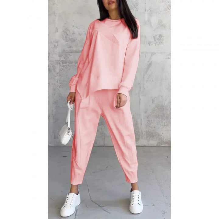 Damen lässiger Zweiteiler mit Oberteil und Hose 9