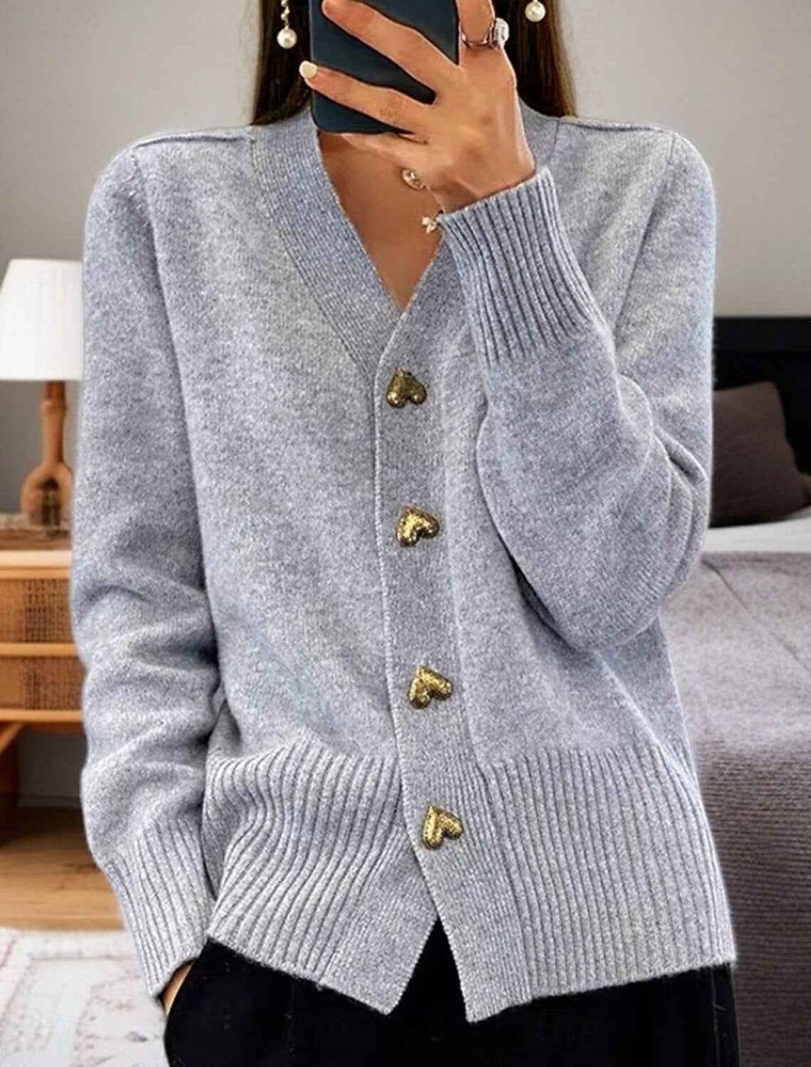 Damen schlichter Cardigan mit Knöpfen 0