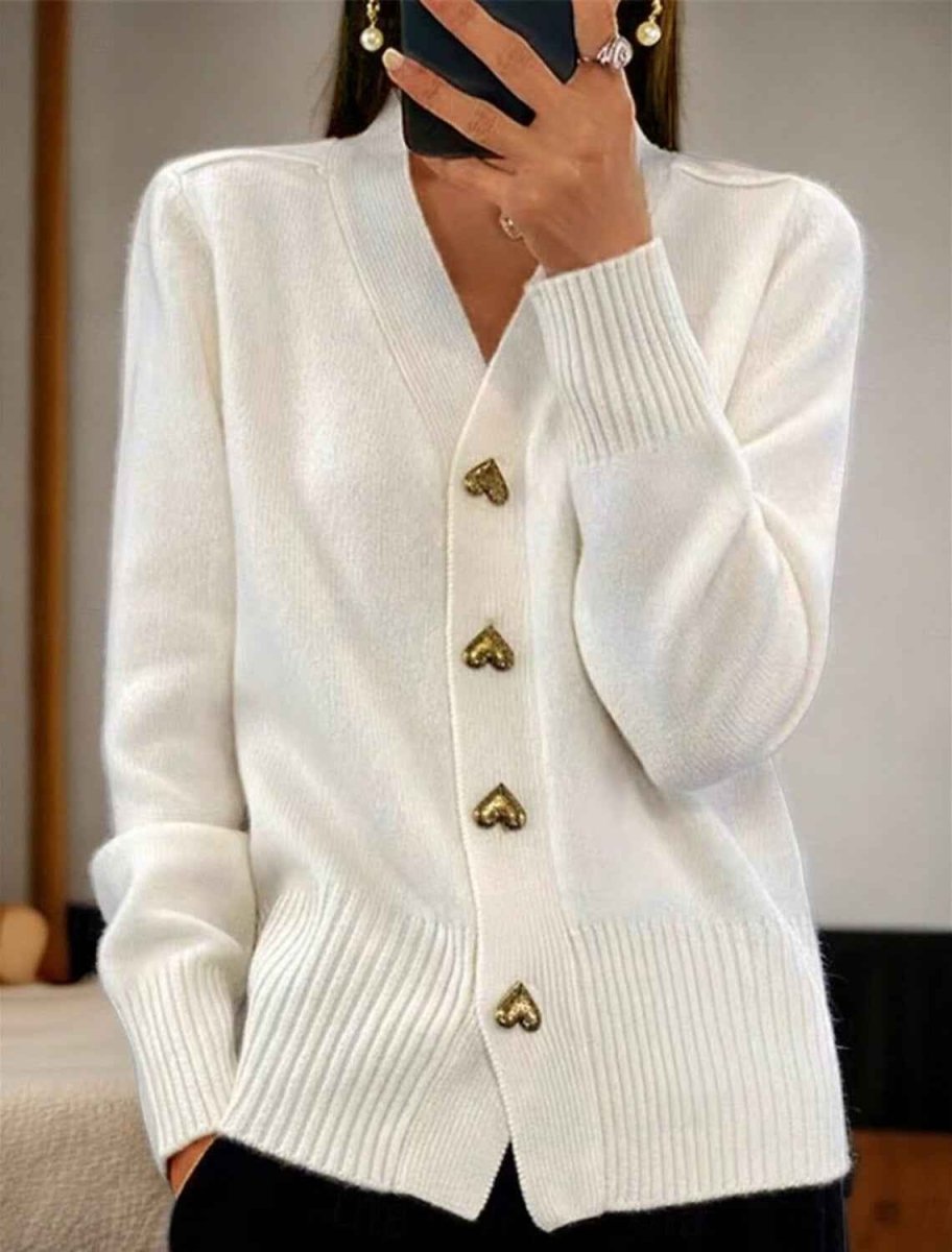 Damen schlichter Cardigan mit Knöpfen 2