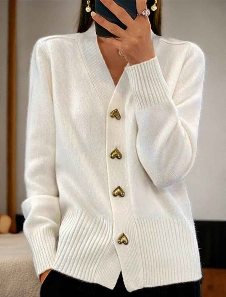 Damen schlichter Cardigan mit Knöpfen 2