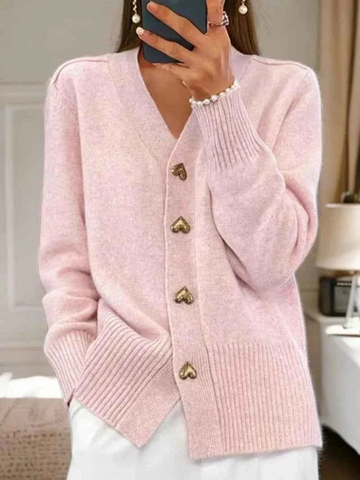 Damen schlichter Cardigan mit Knöpfen 3