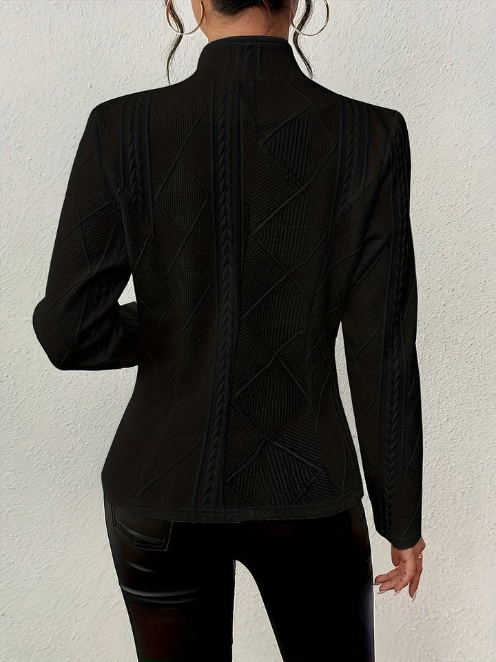 Damenjacke Steppjacke Mit Offenem Schnitt & Strukturiertem Zopfmuster Für Kühle Tage – Elegante Jacke Damen 6