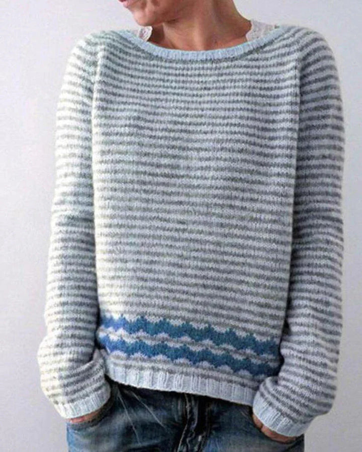 Damenpullover Langarm Eleganter Warmer Pullover im Retro-Style für Alltag und Freizeit 1