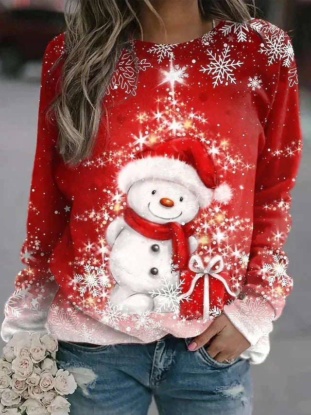 Damenpullover Langarm Warm Kuschelig Festlich Modisch für Weihnachten 3