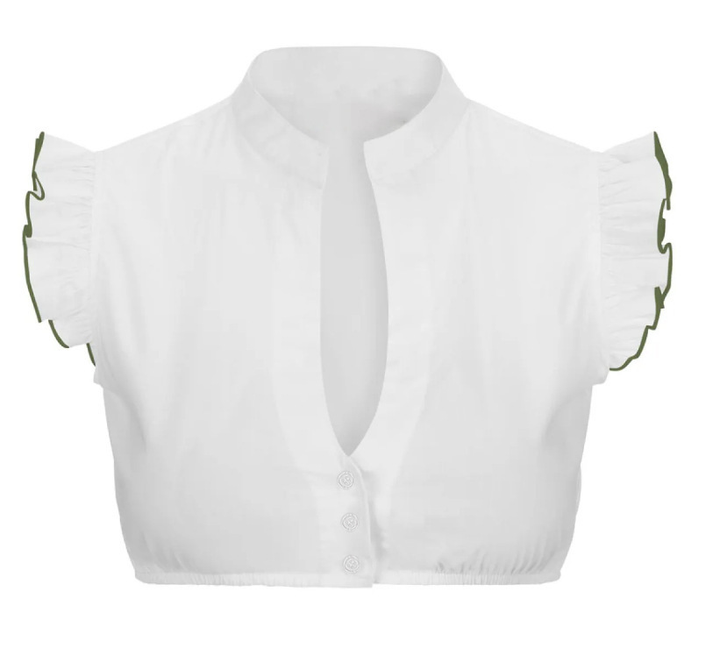 Dirndl Bluse Spitze im Traditionellen Trachtenstil für Damen – Elegante Dirndlbluse Langarm für Feste und Anlässe 1