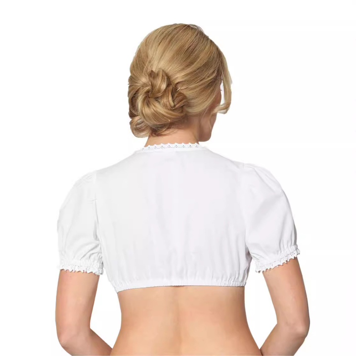 Dirndl Bluse Spitze mit Puffärmeln und Herzausschnitt für Trachtenoutfits zum Oktoberfest 1