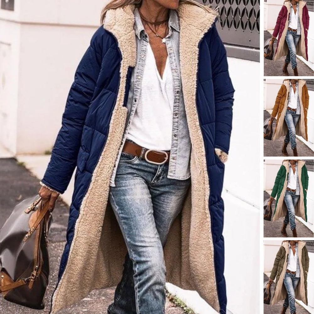 Drune - Frauen Kapuzen-Sherpa - Fleece gefütterte Pufferjacke 1