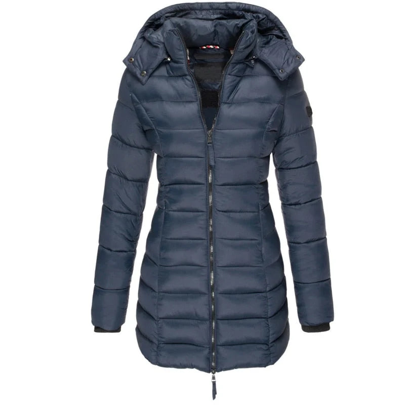 Drune | Gefütterte Winter-Daunenjacke für Frauen mit Kapuze 0