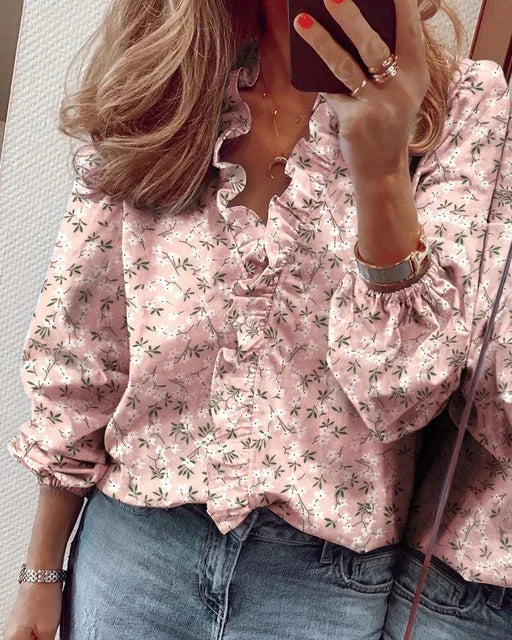 Elegante Damenbluse mit Rüschen und langen Ärmeln für festliche Anlässe – Stilvolle Blusen für Damen 4