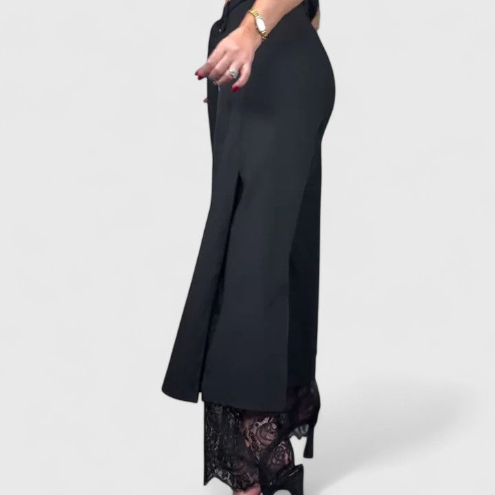 Elegante Damenhose mit weitem Bein und Spitzenakzenten für vielseitigen Komfort 4