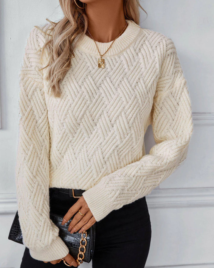Eleganter Damen Strickpullover mit Rundhalsausschnitt für zeitlosen Chic 3