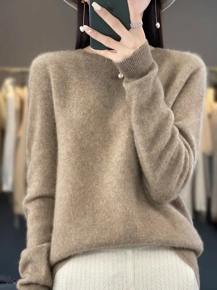 Eleganter Damenpullover Langarm mit Rundhalsausschnitt – Warme Pullover Damen für Vielseitige Looks 1