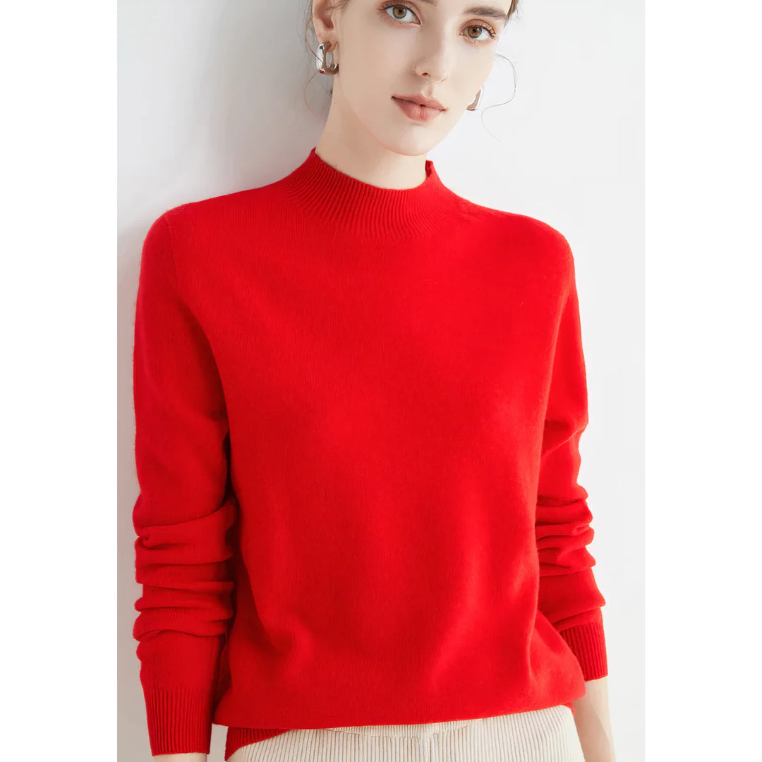 Eleganter Damenpullover mit kurzem Ausschnitt für Winter und Alltag 0