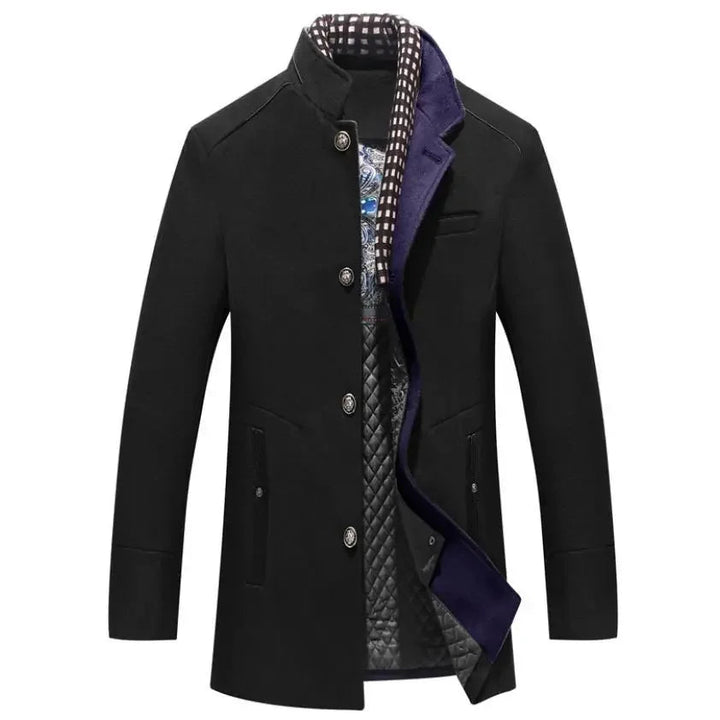 Eleganter Herren Wollmantel für Herbst und Winter mit klassischem Schalkragen 2