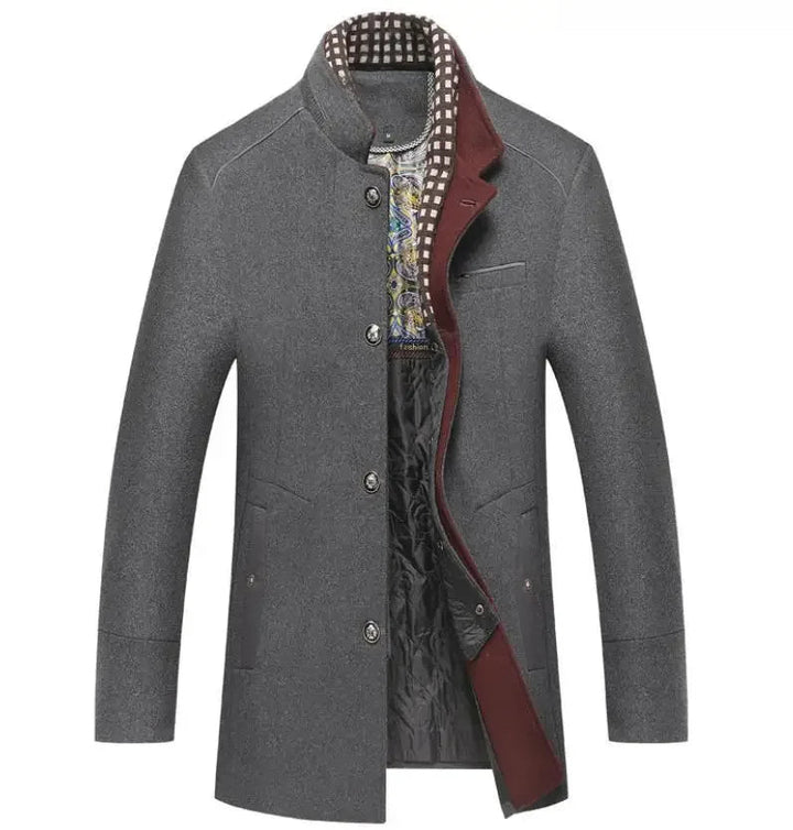 Eleganter Herren Wollmantel für Herbst und Winter mit klassischem Schalkragen 3