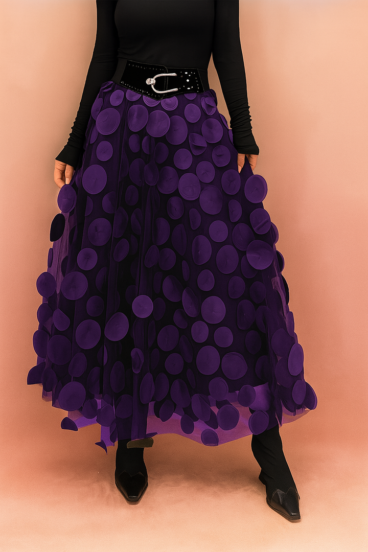 Eleganter Rock mit schwarzen Punkten für Damen - Zeitloser Stil für jeden Anlass 1