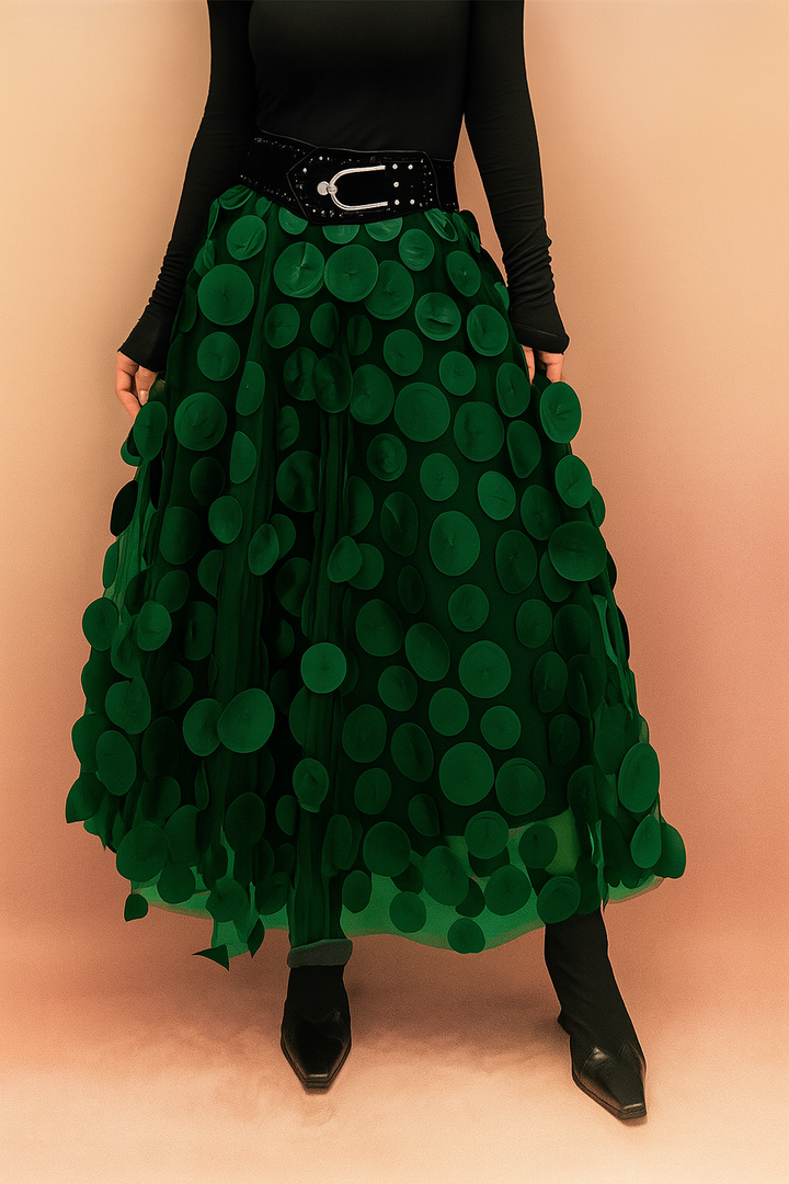 Eleganter Rock mit schwarzen Punkten für Damen - Zeitloser Stil für jeden Anlass 2