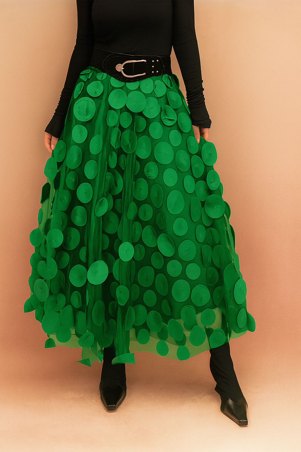 Eleganter Rock mit schwarzen Punkten für Damen - Zeitloser Stil für jeden Anlass 3