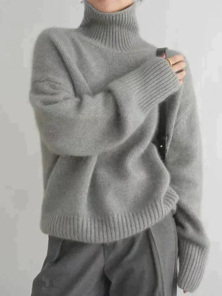 Eleganter Rollkragenpullover Damen Langarm Lässiger Schnitt Warmer Winterpullover 1
