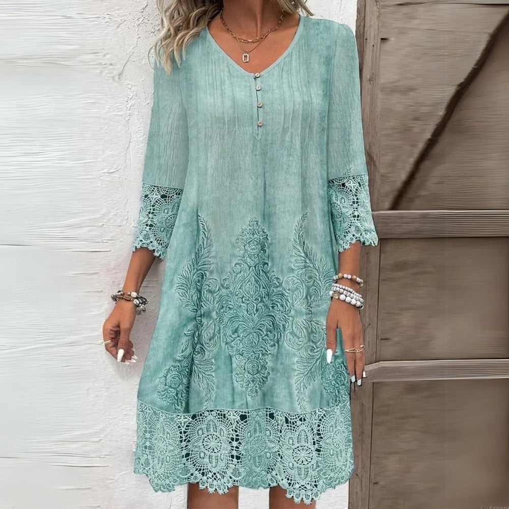 Elegantes Blumen-Midikleid für Frauen – Stilvolles Sommerkleid für besondere Anlässe 1