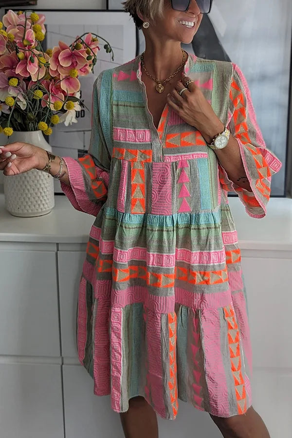 Elegantes Boho-Damenkleid für Frühling - Stilvolles A-Linien-Kleid für jeden Anlass, Vielseitig und Bequem 2