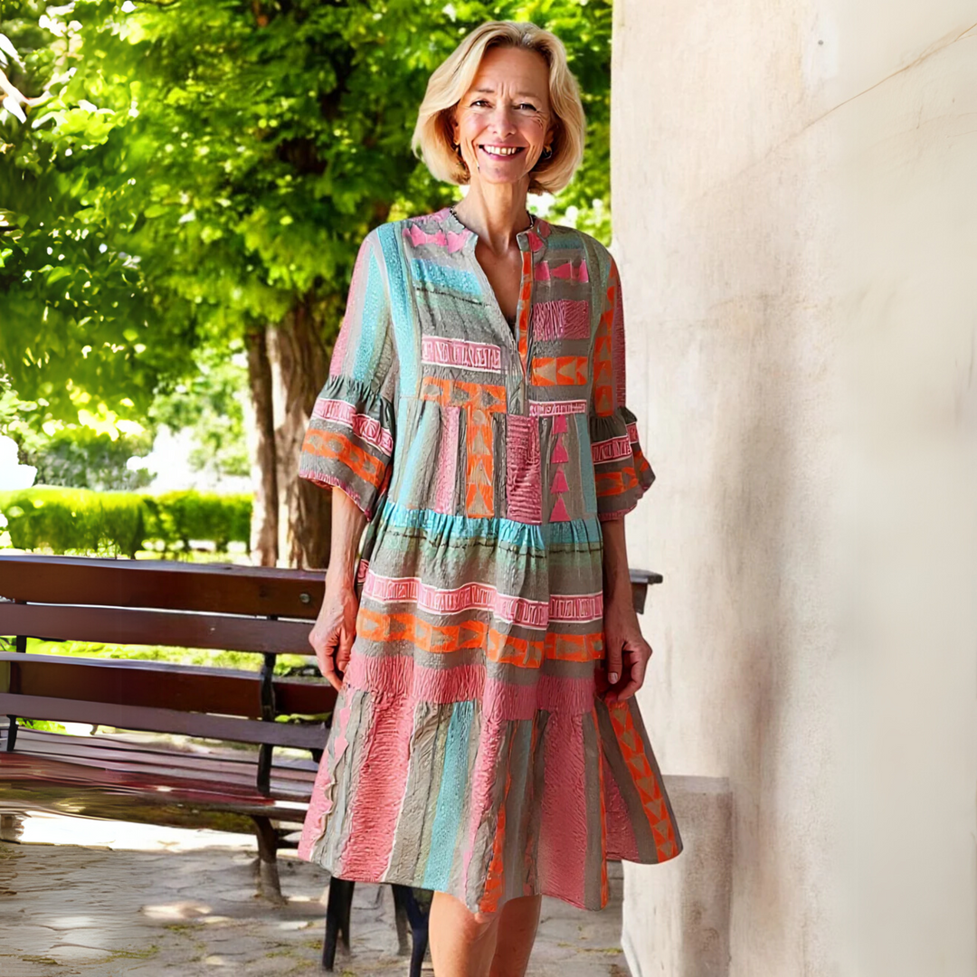 Elegantes Boho-Damenkleid für Frühling - Stilvolles A-Linien-Kleid für jeden Anlass, Vielseitig und Bequem 5