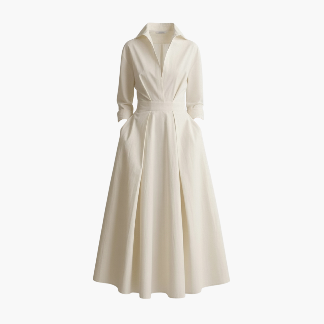 Elegantes Damen-Hemdkleid mit Taille und Knöpfen für jeden Anlass 1
