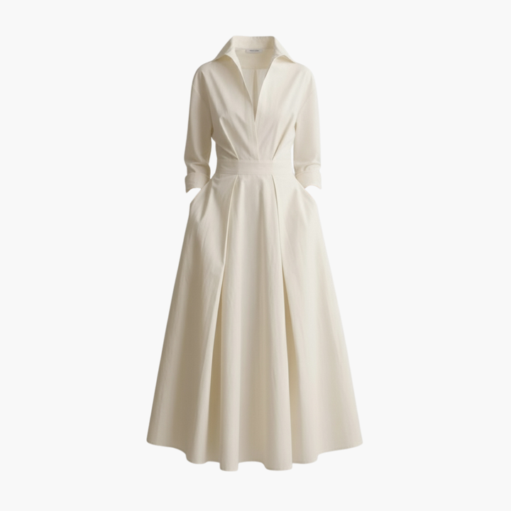 Elegantes Damen-Hemdkleid mit Taille und Knöpfen für jeden Anlass 1