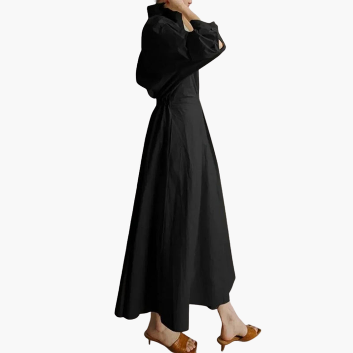 Elegantes Damen-Hemdkleid mit Taille und Knöpfen für jeden Anlass 4