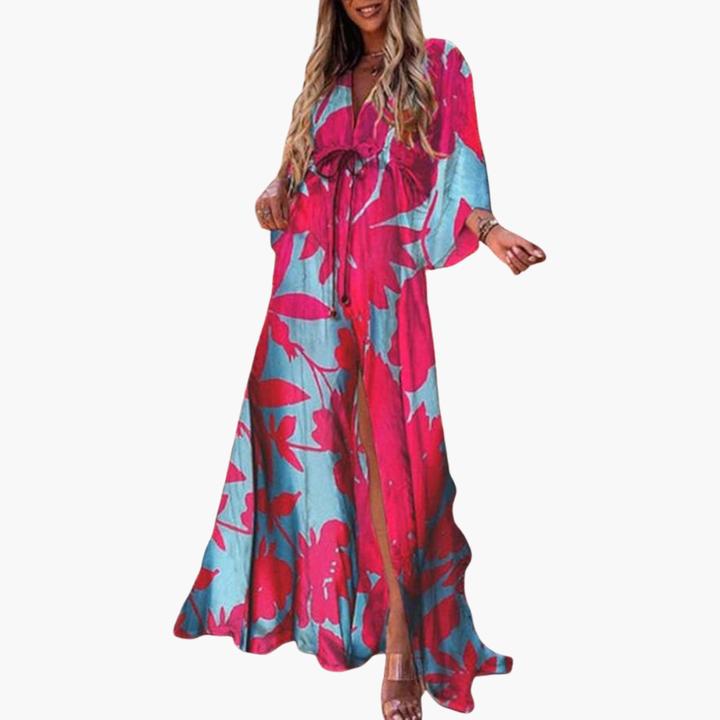 Elegantes Damen-Maxikleid mit Blumendruck für den Sommer – Stilvoll und vielseitig 3