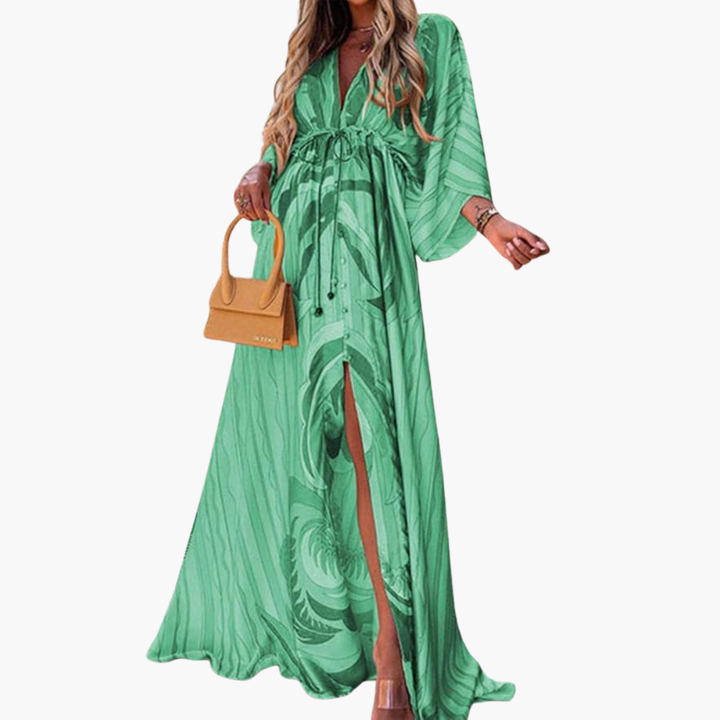 Elegantes Damen-Maxikleid mit Blumendruck für den Sommer – Stilvoll und vielseitig 5