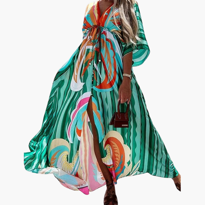 Elegantes Damen-Maxikleid mit Blumendruck für den Sommer – Stilvoll und vielseitig 7