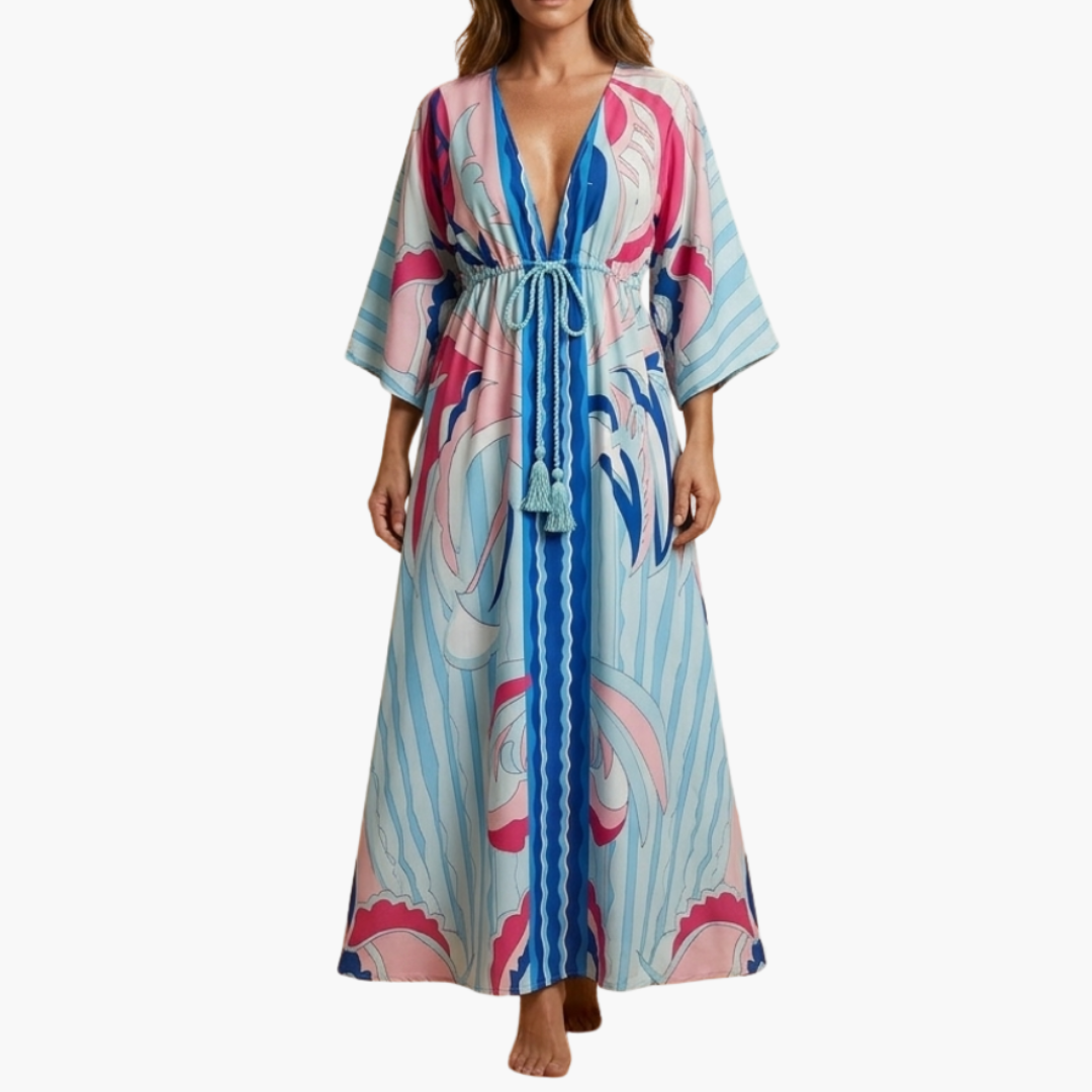 Elegantes Damen-Maxikleid mit Blumendruck für den Sommer – Stilvoll und vielseitig 8