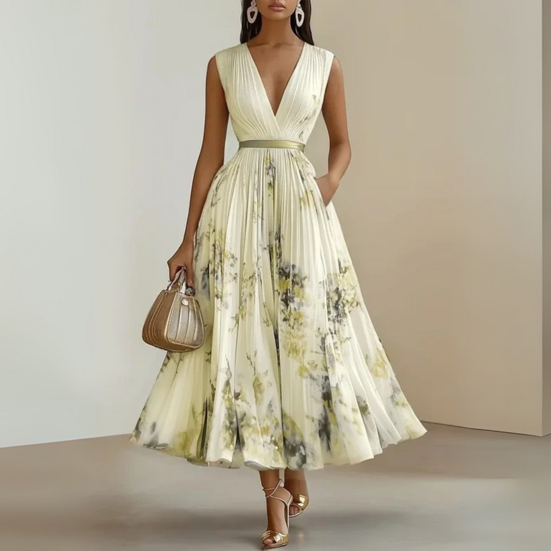 Elegantes Damen-Maxikleid mit V-Ausschnitt für den Sommer 4