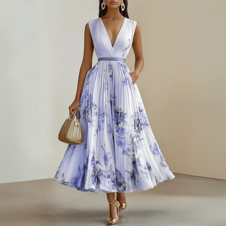 Elegantes Damen-Maxikleid mit V-Ausschnitt für den Sommer 5