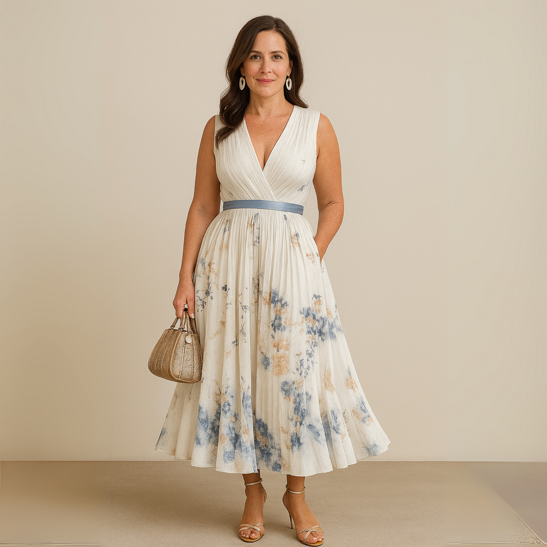 Elegantes Damen-Maxikleid mit V-Ausschnitt für den Sommer 6