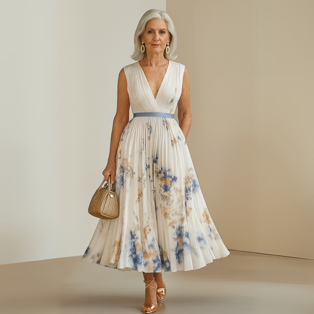 Elegantes Damen-Maxikleid mit V-Ausschnitt für den Sommer 7